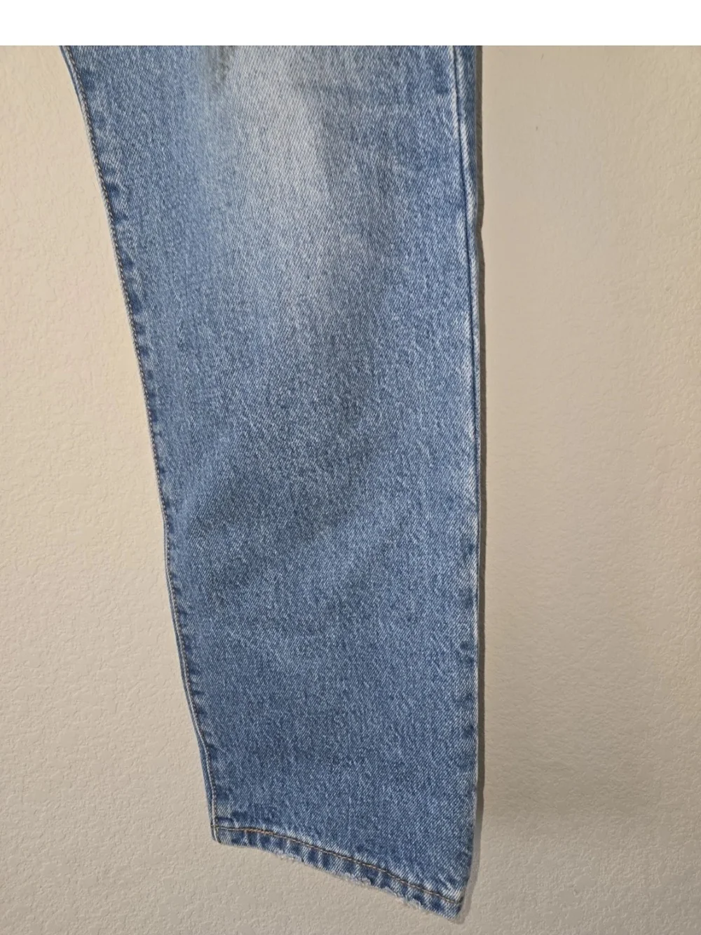 Levis 501 Distressed Button-Fly Blue Denim Jeans